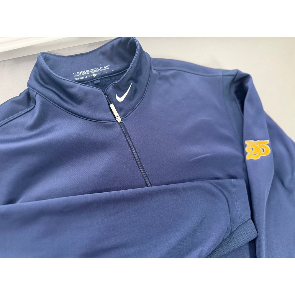 Nike Golf Therma-FIT Mens Large Navy‎ Blue Quarter Zip Pullover